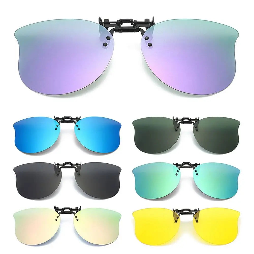 Polarized Clip On Sunglasses Over Prescription Glasses Ultra-Light UV400 Flip Up Sun Glasses Cat Eye Convenient Shades
