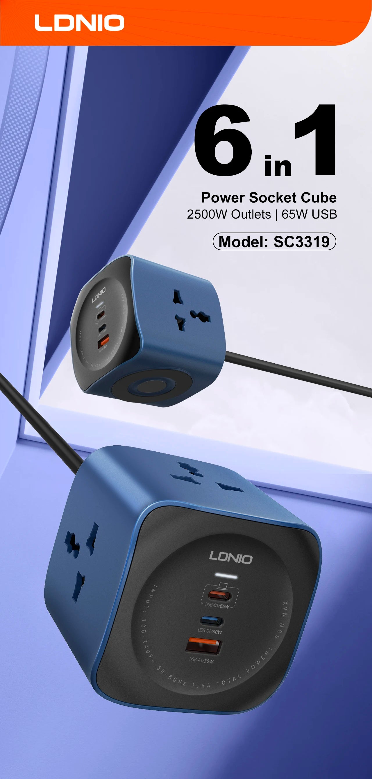 LDNIO Universal Travel Adapter EU KR Plug Adaptor To UK US AU European To American UK Plug 48mm Converter For Travel Accessories