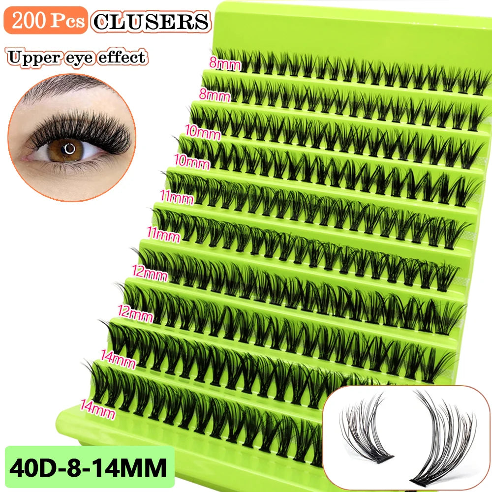 10 rows of 400 clusters makeup 3D eyelash extension natural eyelash tool 30/40/60/80D false eyelash personal eyelash extension
