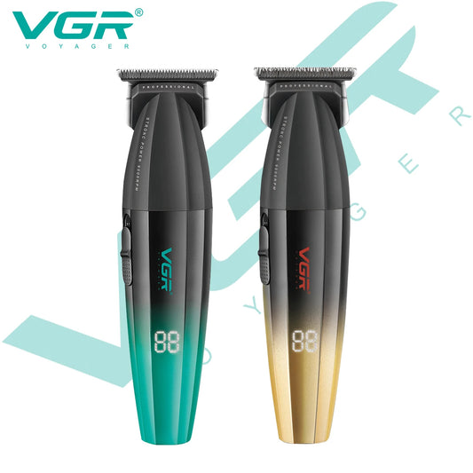 VGR V-906 Hair Salon Home Hair Trimmer Gradient Metal Body Hair Clipper Hair Carving LED Intelligent Digital Display Electric Pu