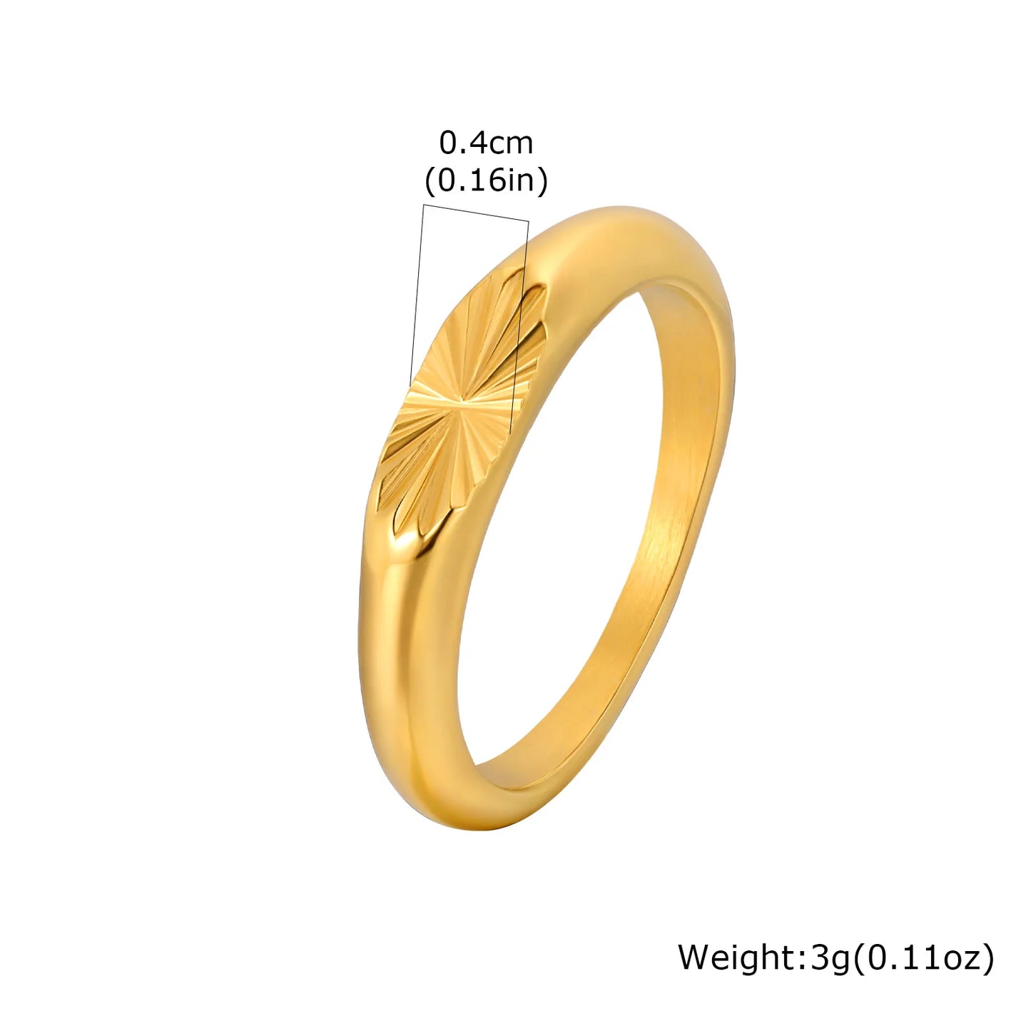 Minimalist Silver Color Men's Ring,Embossing Radiation Sunburst Stainless Steel Tail Ring,Stylish Wedding Finger Ring Gifts