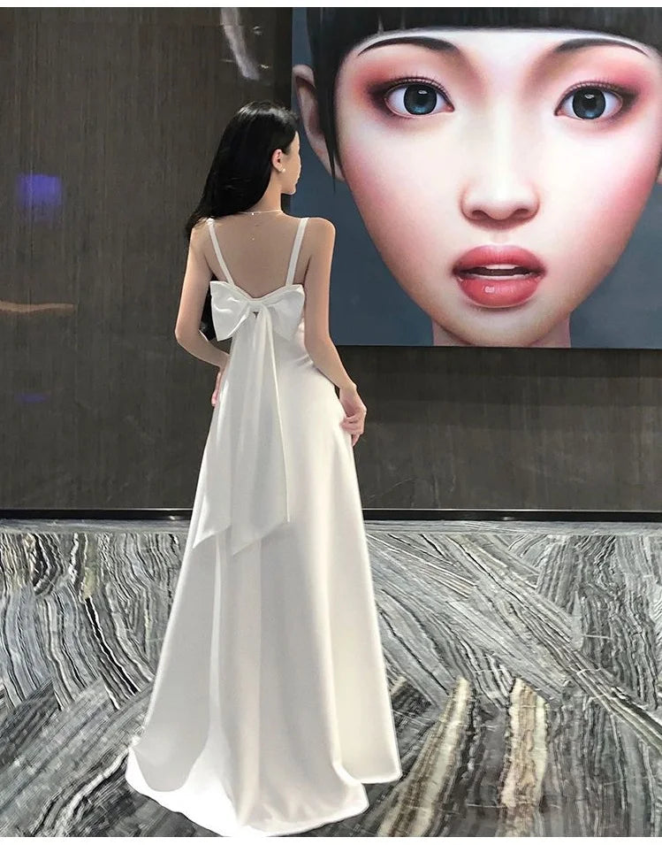 Chic Evening Dresses Dress Women's Elegant Banquet High-End Travel Vacation Photo Dress New Summer Long Sling Dress