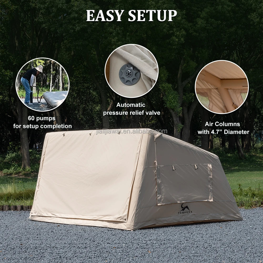 New 4.5㎡ Inflatable Tent for RV, Oversized TPU Transparent Windows Panoramic Views, Waterproof Durable Fabric Camping