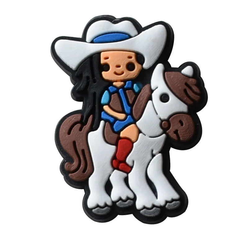 Horse Racing Shoe Charms for Crocs Sandals Women Clogs Pins Shoe Decorations Accessory Men Badges Girls Kids Shoes Accessories