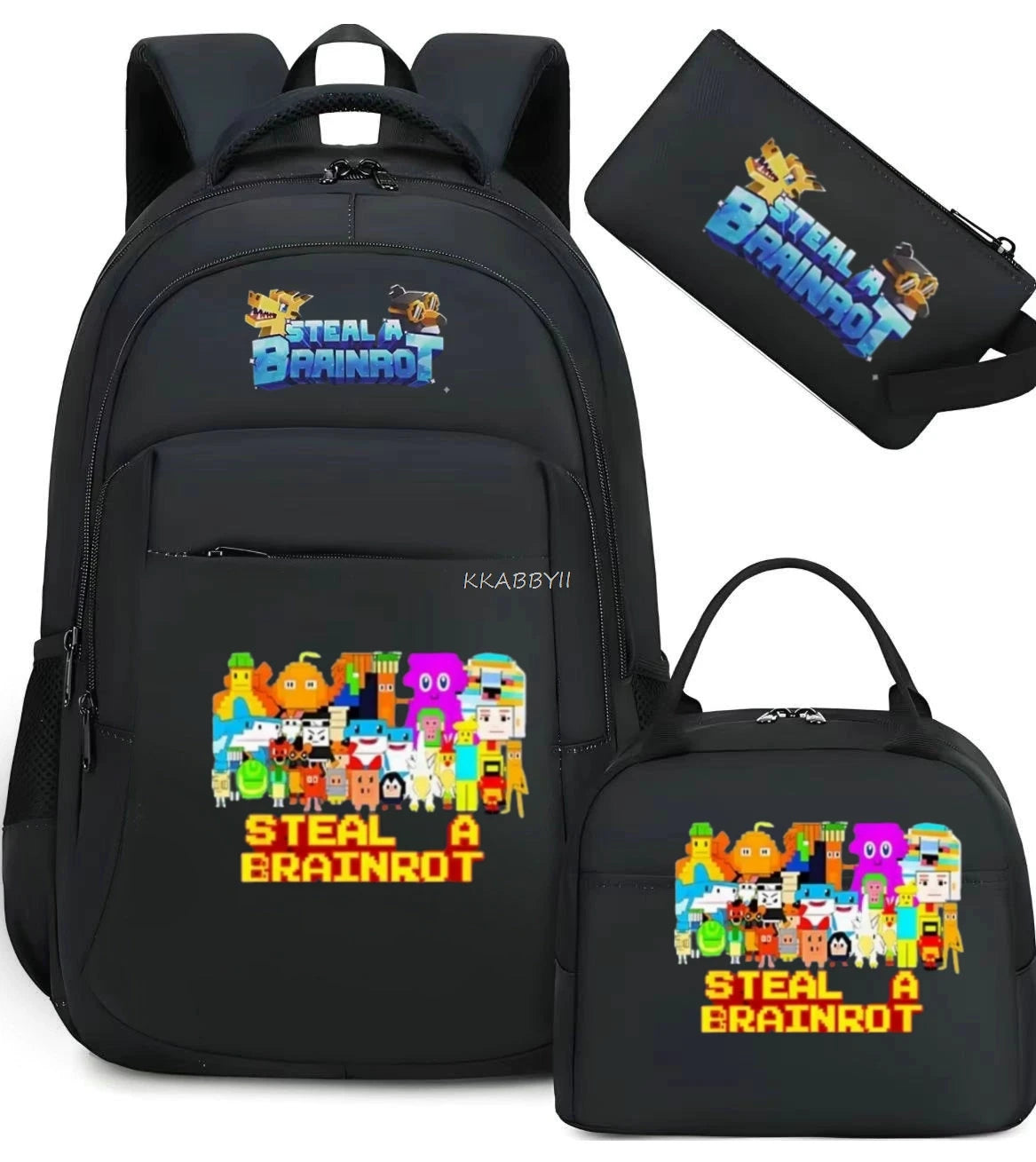 Steal A BrainRot Backpack with Lunch Bag for 67 Six Seven Teenagers Student School Bags Casual Comfortable Travel Set