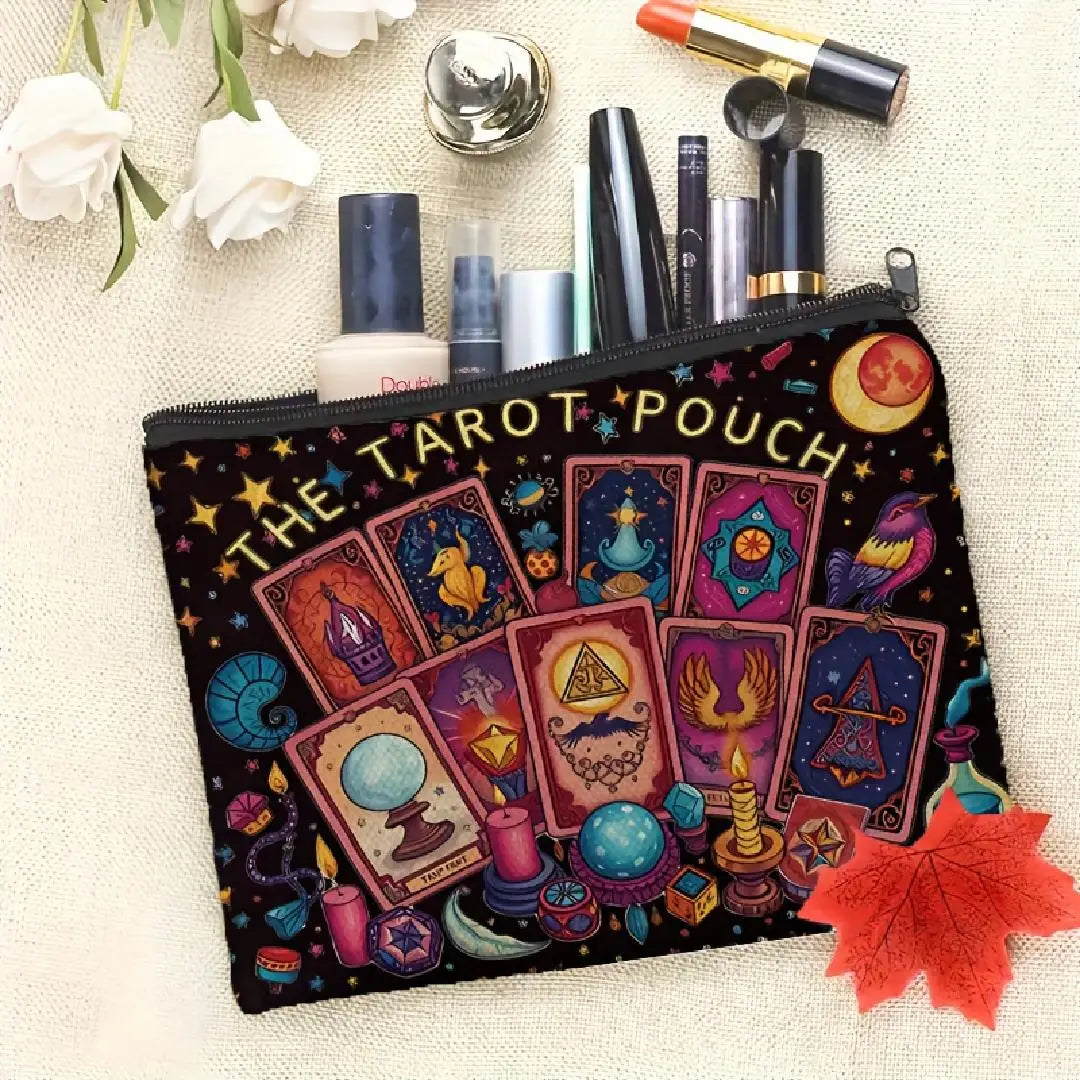 ACosmic Tarot Card Makeup Bag - Women's Multi-functional Zipper Pouch, Jewelry Storage Bag, Perfect Travel Zipper Small Storage