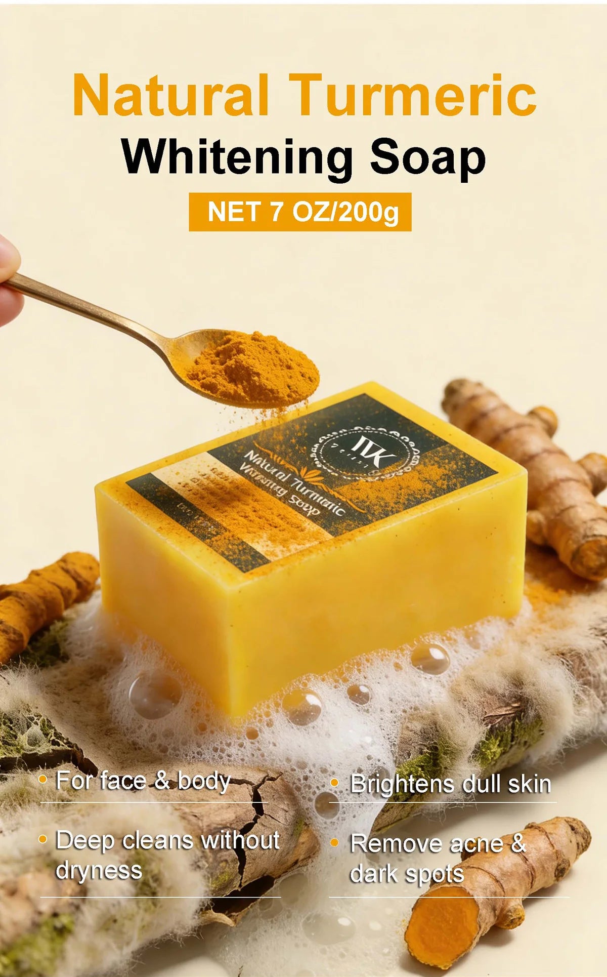 WK JALY Whitening Skin Care Set, Moisturize With Collagen, Glutathione, Natural Turmeric, Remove Acne, Dark Spot, Even Skin Tone