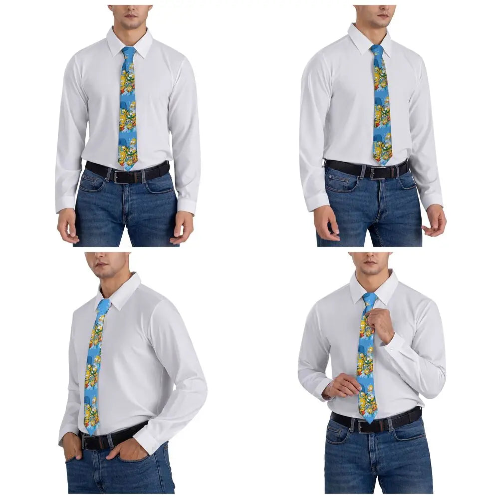Personalized The S-Simpsones Homer Neck Ties Men Formal Silk Wedding Neckties