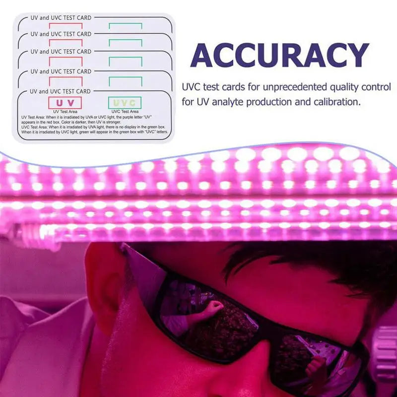 5 Pcs UVA UVC Test Cards White Light Ultra-violet Test Cards Light Wavelength Indicator Cards UV Intensity Tester Accessories