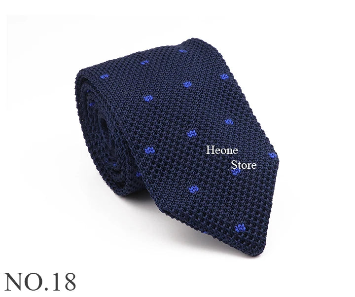 New Mens Knitted Ties Classic Striped Skinny Necktie For Business Wedding Party British Style Necktie Winter Neck Wear Accessory