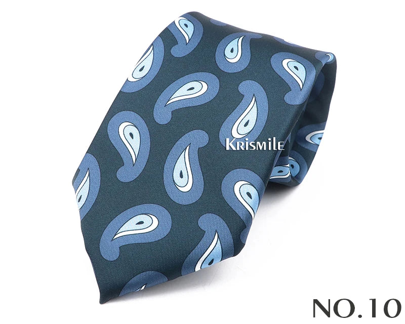 New Design Bohemian Style Necktie For Men Silk Touch Soft Blue Red Yellow Necktie Fit Wedding Party Business Office Accessory