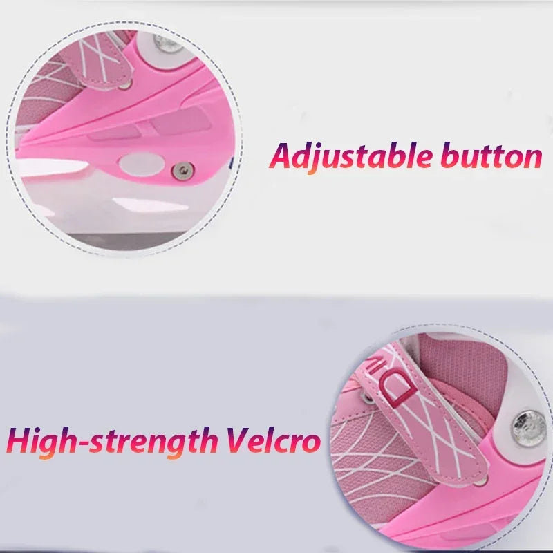 Adjustable Size Speed Skating Shoes Thermal Stretchable Ice Skates Ski Shoes Thicken with Ice Blade for Kids Adult Men And Women
