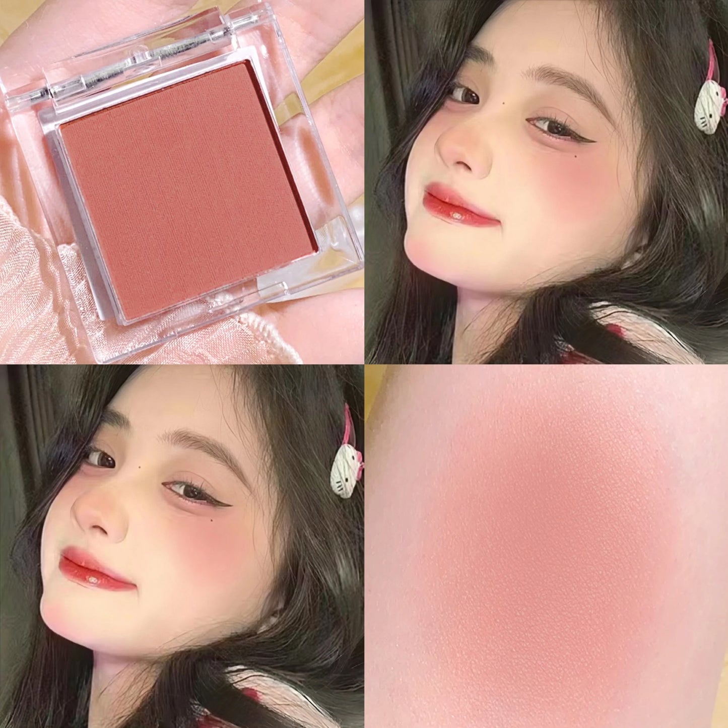 HISYI monochrome blush brightens matte nude makeup natural highlight repair three-dimensional eye shadow makeup