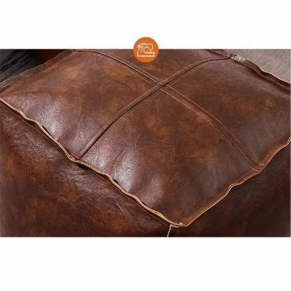 Foot Rest Non-Slip Storage Stool Waterproof Large Capacity PU Leather Ottoman Stackable Square Leather Pouf Tatami 발받침대 스툴