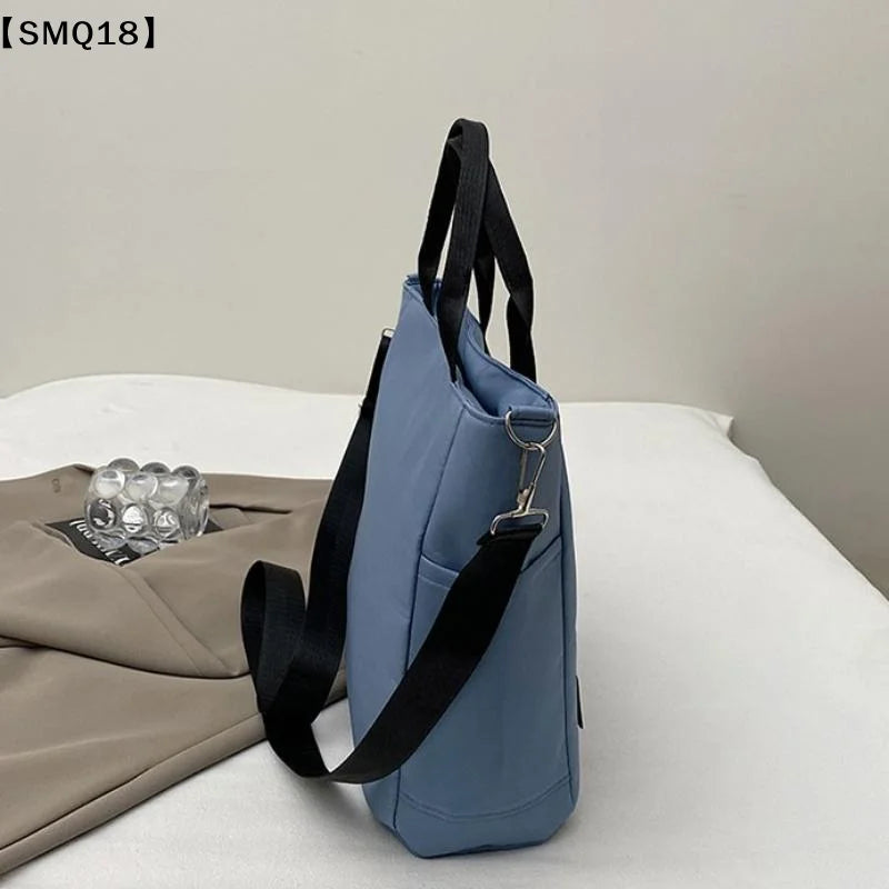 New Casual Tote Large Capacity Shoulder Bag Nylon Waterproof Canvas Handbag Simple Fashion Messenger Bags For Schoolgirl【SMQ】
