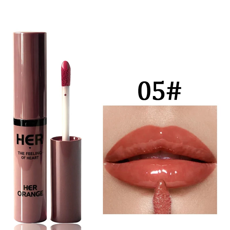Herorange Shimmering Water-Glossy Mirror Lip Glaze, Moisturizing, Not Easy to Fade, Easy to Apply, Water-Glossy Glass Lip Gloss Cosmetics, Christmas Gift