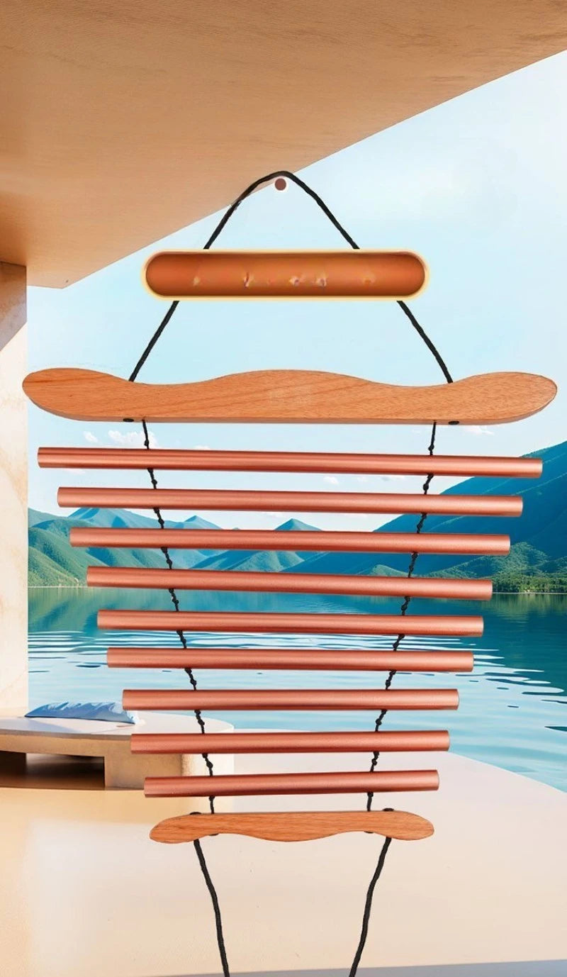 Hand-cranked Metal 9-tone Sound Beam Yoga Meditation Swinging Wind Chime Portable Healing Musical Instruments Percussion