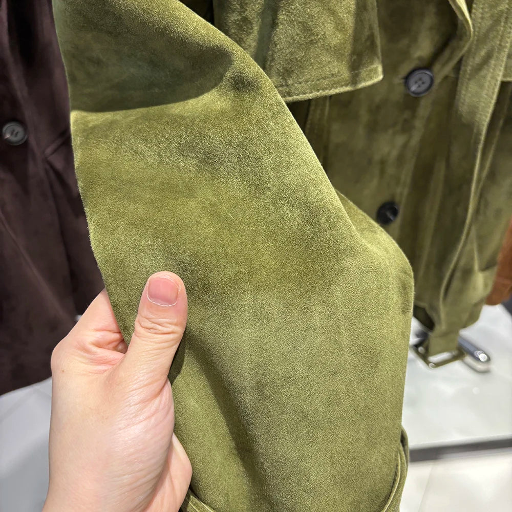 YOLOAgain Black Real Leather Jacket Women Genuine Leather Coat With Belt