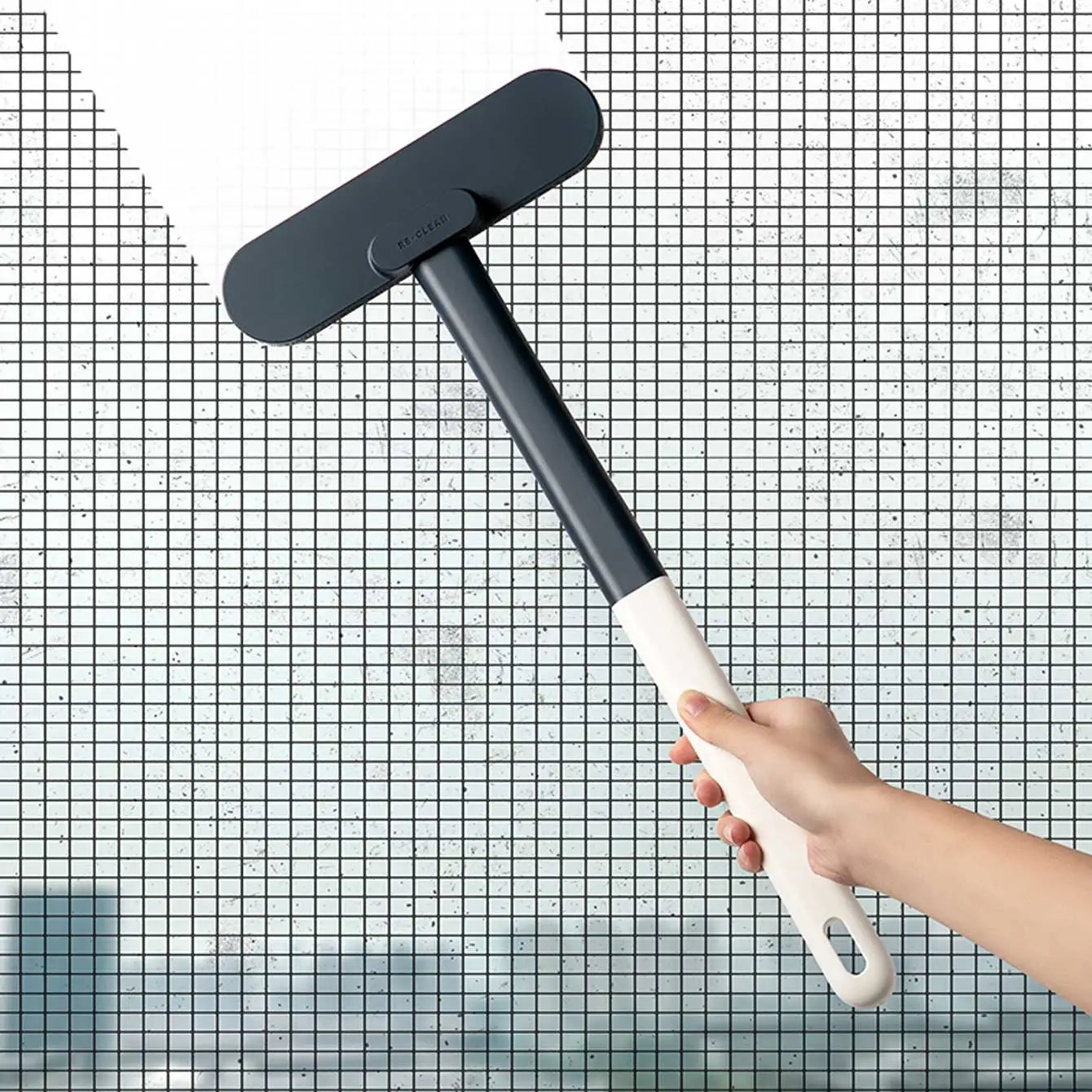 1 Multifunctional Long Handled Window Brush, Wet and Dry Dual-Use Cleaning Brush, Glass Brush, Sofa, Wall, Pet Hair, Carpet Clea