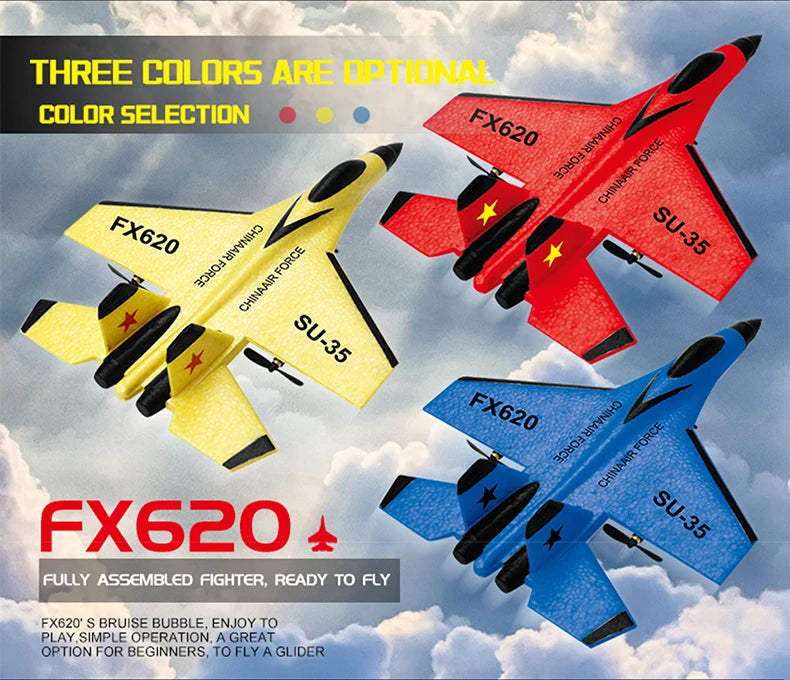 RC Foam Aircraft SU35 Rc Plane 2.4G Radio Control Glider Remote Control Fighter Glider Airplane Foam Boys Toys for Children