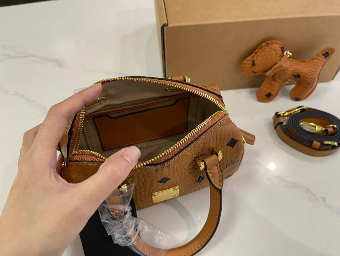 Fashion tote bag - genuine leather women's bag - Boston Aren mini pillow bag - Fashionable and versatile, with superior quality.