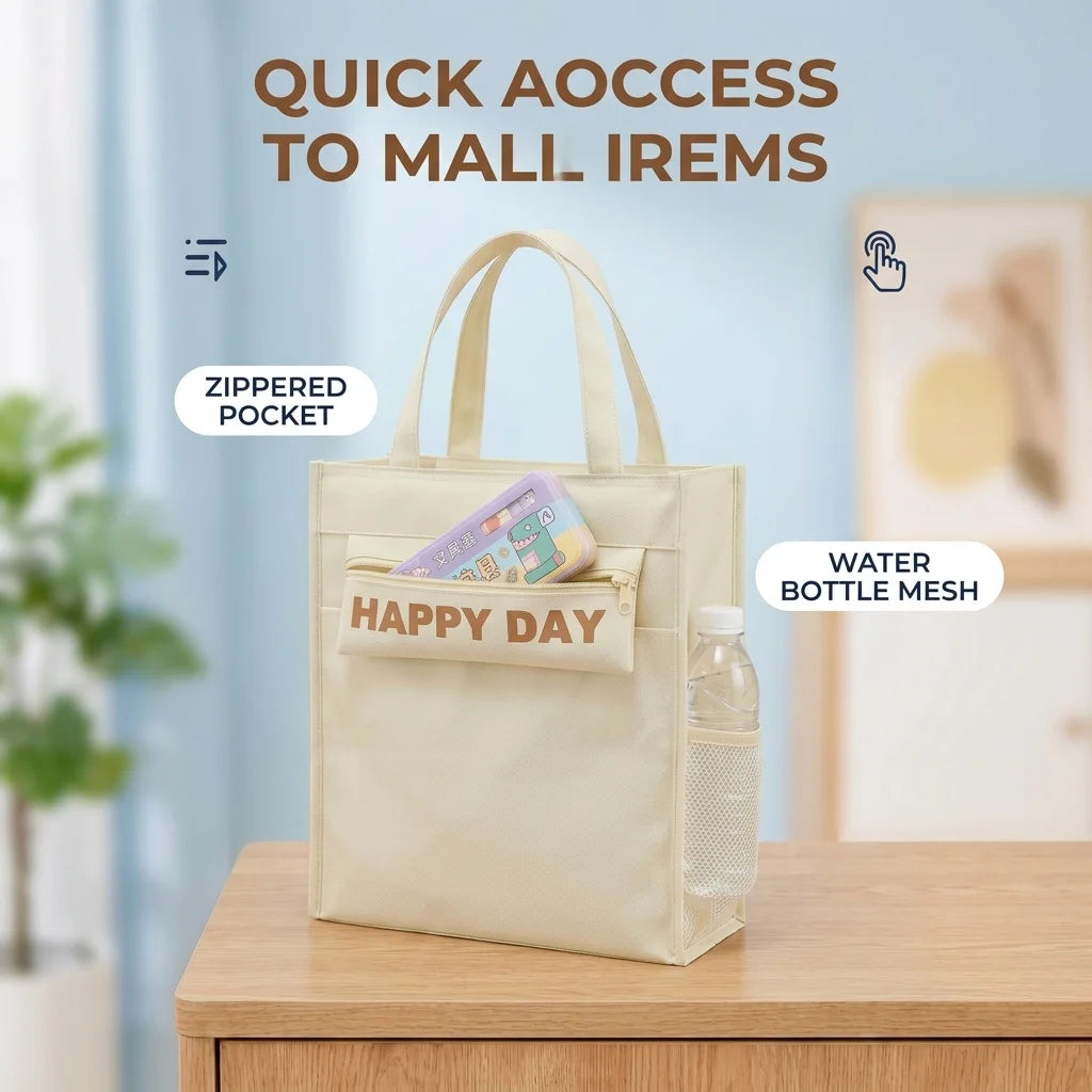 School Tote Bag Large Capacity A4 Book Handbag Oxford Waterproof Student Tutoring Bag Document Storage Bag For Boys Girls