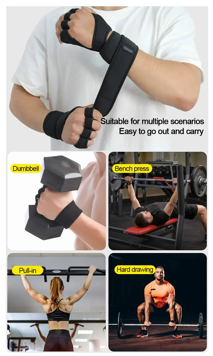 New Training Sport Gloves for Men Women Workout Gloves Fitness Body Building Weightlifting Gym Hand Wrist Palm Protector Gloves