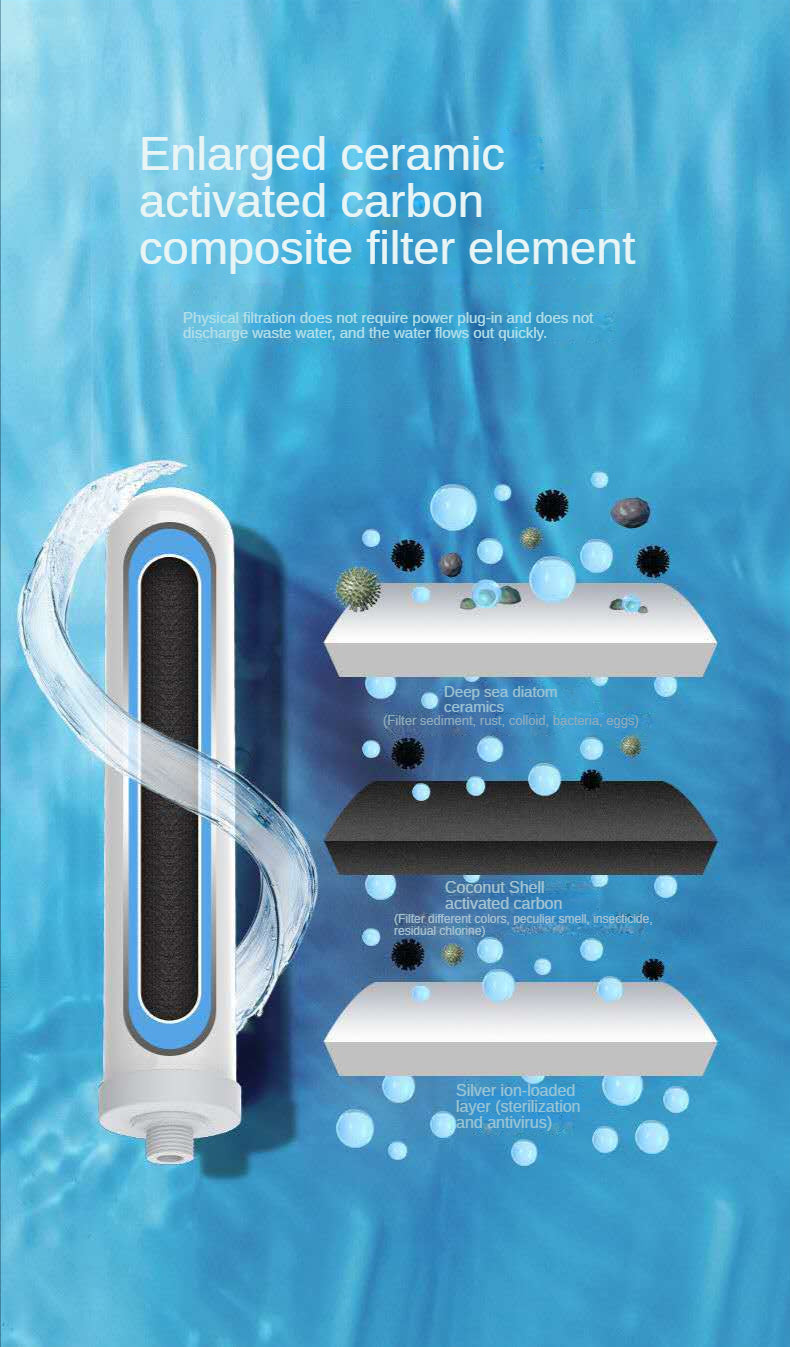 Water purifier household direct drinking tap filter tap water transparent water filter ceramic cartridge