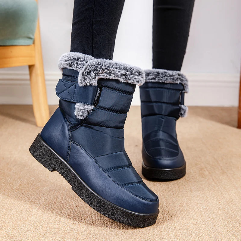 Women's Waterproof Winter Snow Boots Non Slip Platform Warm Ankle Boots Women Thicken Plush Cotton Padded Shoes Botas De Mujer