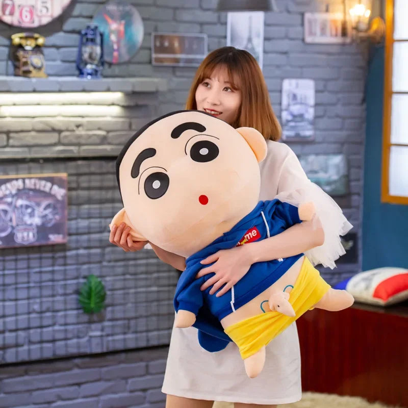 26-70cm Anime Crayon Shin-chan Doll Plush Red Blue Hoodies Detachable Collection Kawaii Stuffed Toys Dolls Bedroom Decoration
