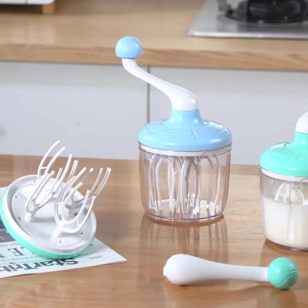 Manual Egg Beater Hand Cranked Cream Mixer Multi-Function Egg Whisk Blender Kitchen Baking Tool for Blending Whisking Beating