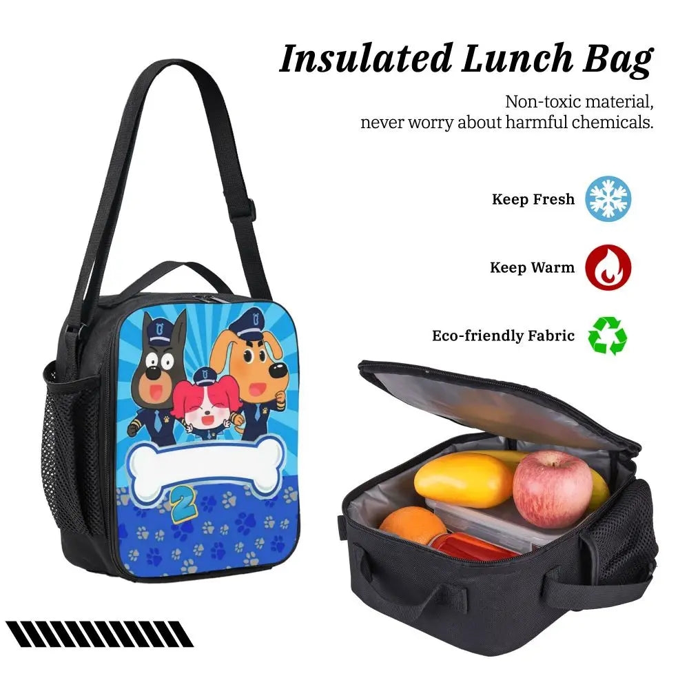 Sheriff Labrador Backpack Student Boys Girls BookBag School Bag Computer Shoulder Bags 3ps Insulated Lunch Bag Pencil Case
