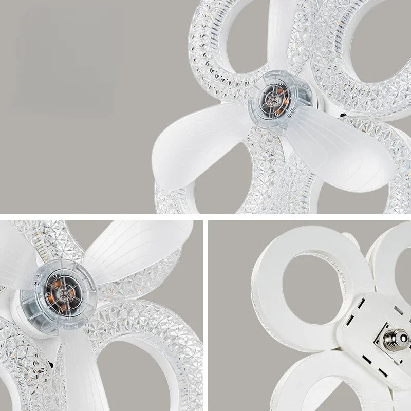 Ceiling Fan Light, E27 Base Remote Control 3000K-6500K Stepless Dimmable Color, 3 Speeds Timer LED Fan Lamp for Living Room