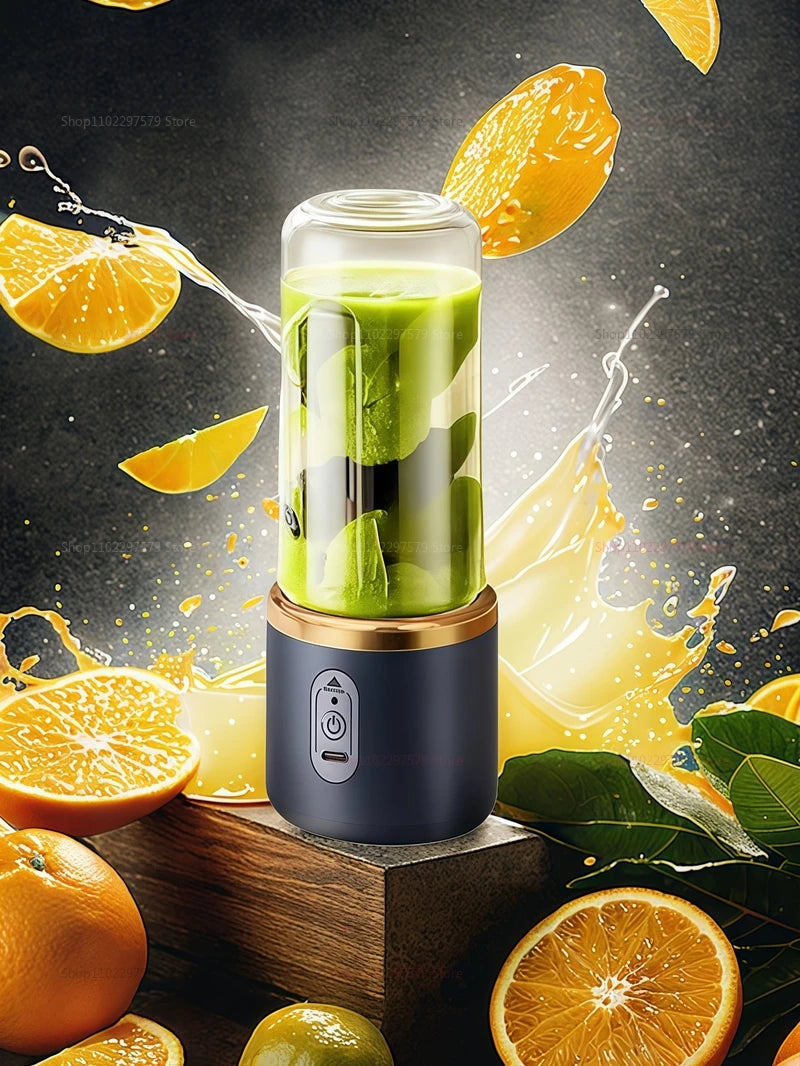 Household Electric Juicer Cup 6 Blades Blender Milkshake Machine USB Portable Blender Mixing Milkshake Mini Fresh Juice Blender