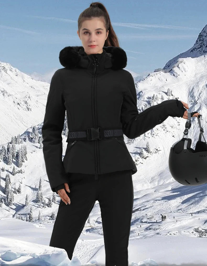 Ski Jackets 2025 Mountain Winter Hooded Woman Snowboard Clothes Outdoor Sports Skiing Overcoats Windproof Thermal Snow Tracksuit