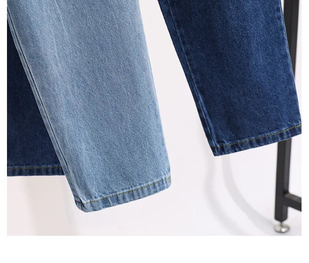 plus Size Denim Trousers High Waist Straight Leg Women's Spring Faion Slimming Long Pants Casual Harajuku Sle Jeans