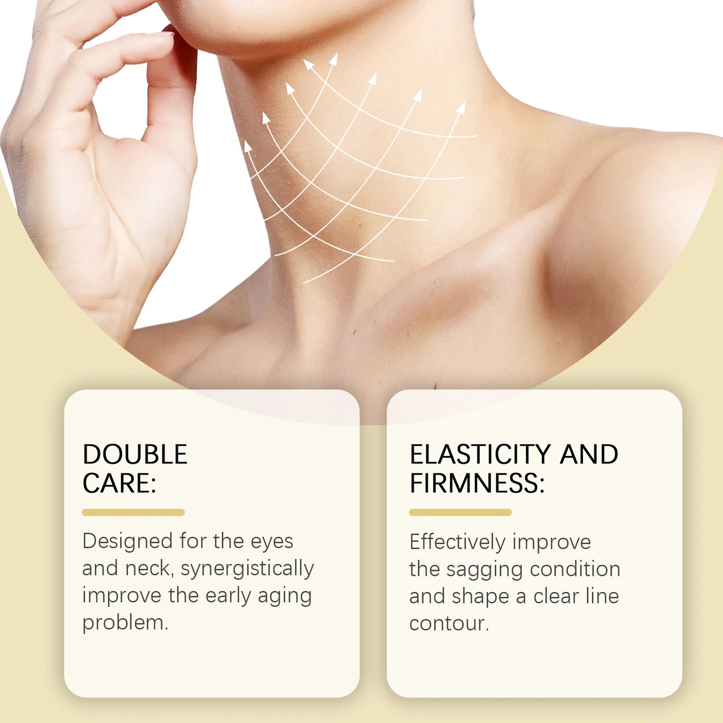 Skincare Set Kit Ah-8 Firming Neck Cream Moisturizing Lifting Skin Fades Fine Lines Reduce Double Chin Massage Peptide Eye Cream