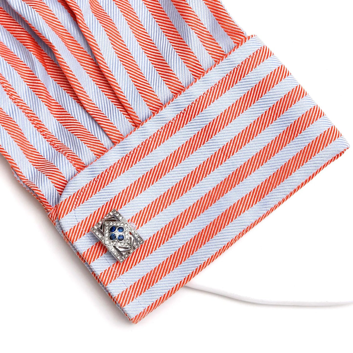 1 Pair Luxury Gold Cufflinks for Men - Black Zirconia Studded Dress Shirt Accessories