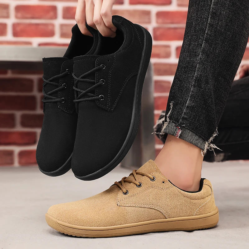 Men's Wide Toe Box Off-road Running Shoes Zero Drop Anti Slip Ultra Wide Walking Shoes Cushioned Denim Boots Large Size 39 48