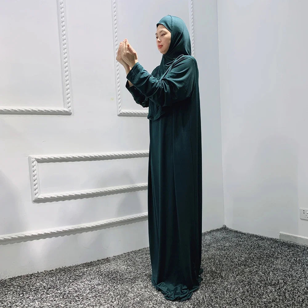 Eid Hooded Muslim Women Hijab Dress Prayer Garment Jilbab Abaya Long Khimar Full Cover Ramadan Gown Abayas Islamic Clothes Niqab