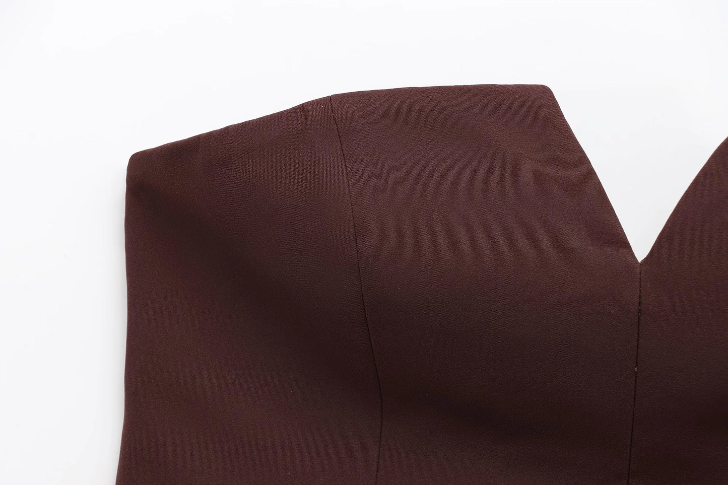 KONDALA-Women Elegant Chocolate Skirt Set Tube Top + Elastic Waist Satin Hip Skirt New 2025 Spring Summer Slim Mocha Mousse Set