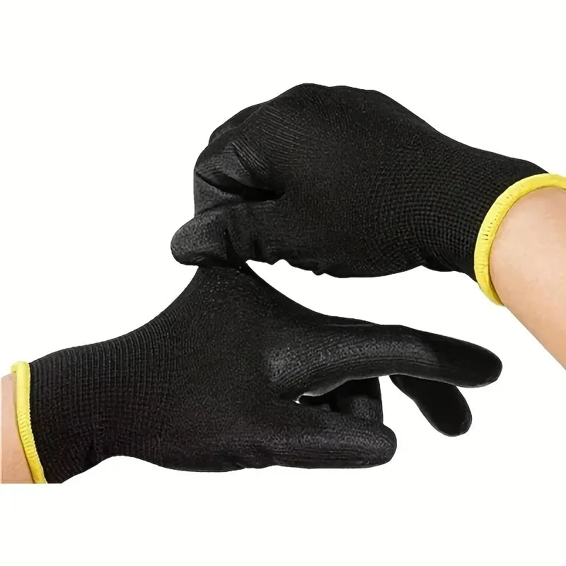 12 Pairs Protective Work Gloves Wear-resistant Non-slip Anti-static Gardening And Woodworking Machinery Safety Work Gloves