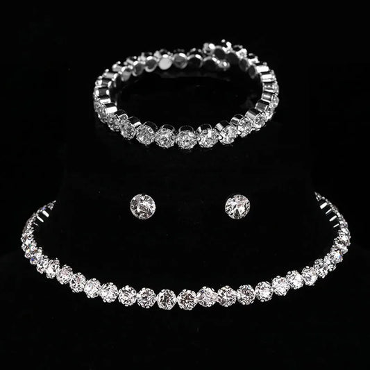4 Pieces of Women's Fashionable and Minimalist Necklaces with Earrings, Bracelets, Jewelry Sets, Banquet and Party Accessories