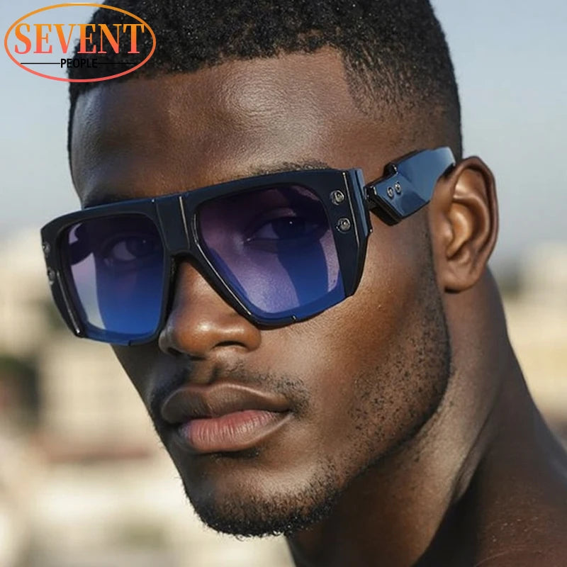 Polarized Oversized Square Sunglasses Men 2025 Luxury Brand Retro Steampunk Outdoor Sun Glasses Trendy Shield Shades UV400