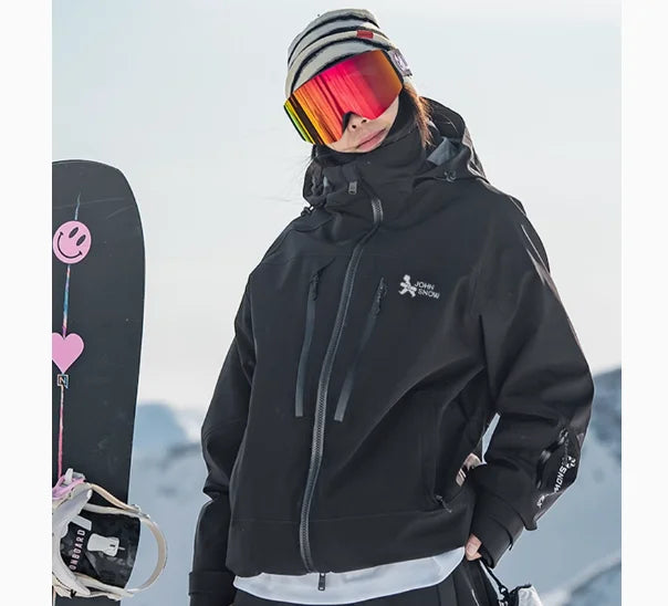 John Snow Men and Women's Winter Waterproof Warm Ski Jacket Professional Breathable Mountaineering Jacket Outdoor Snow Coat