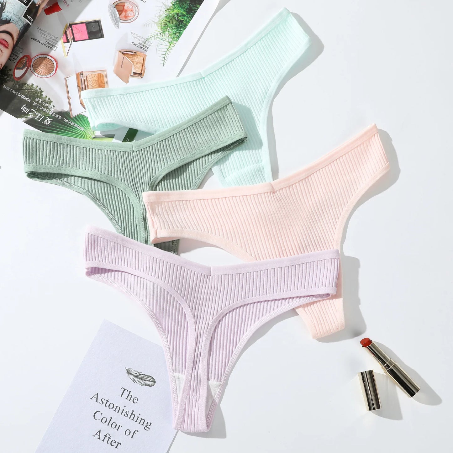 Ladies thong cotton comfortable underwear sexy panties low waist young girl thong solid color  lingerie shorts Woman clothes