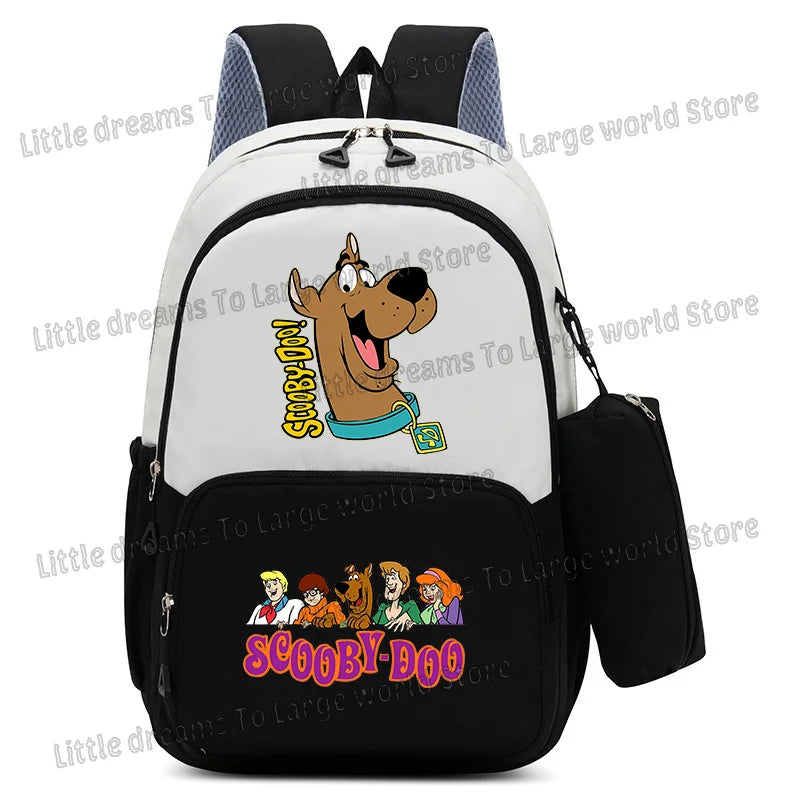 Scooby Doo Schoolbag Large Capacity Casual Bookbag with Pencil Bag Student Sport Travel Cartoon Dog Backpack Back To School Gift