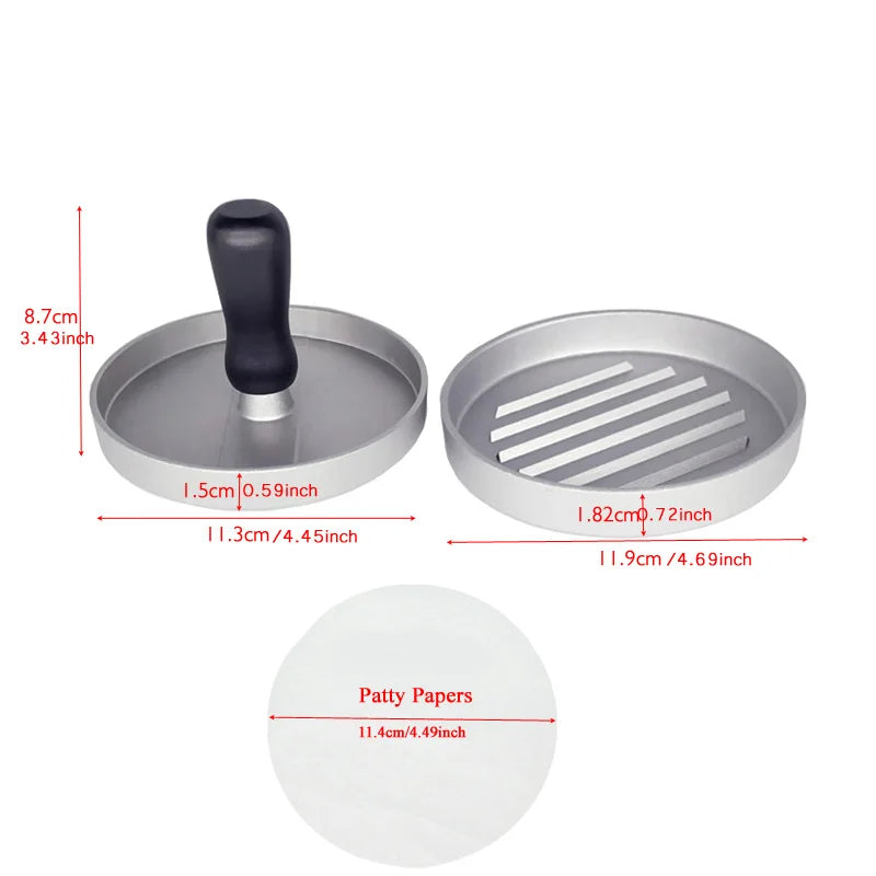 Burger Press , Patty Maker Aluminum Non-Stick Hamburger Mold