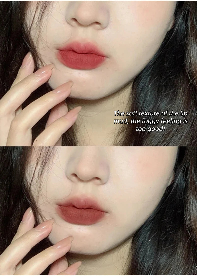 6 Colors Sexy Red Liquid Lipstick Moisturizing Lip Glaze Tint Long Lasting Matte Lip Mud Waterproof Velvet Lipstick Lips Makeup