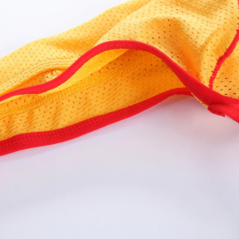 Men's Low Waist Thongs Breathable Nylon Mesh T Briefs Comfortable Underwear